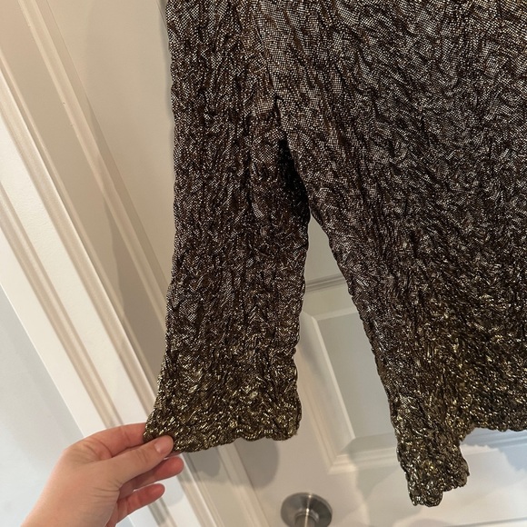 Joseph Ribkoff Women’s Gold Shimmer Open Cardigan Sweater Jacket Size 14 - Picture 9 of 10